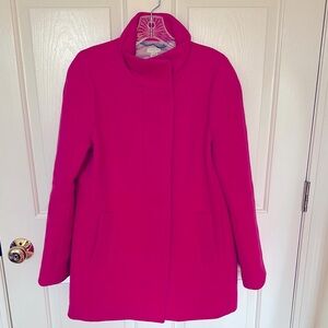 J. Crew  Women's Bright Pink Pea Coat